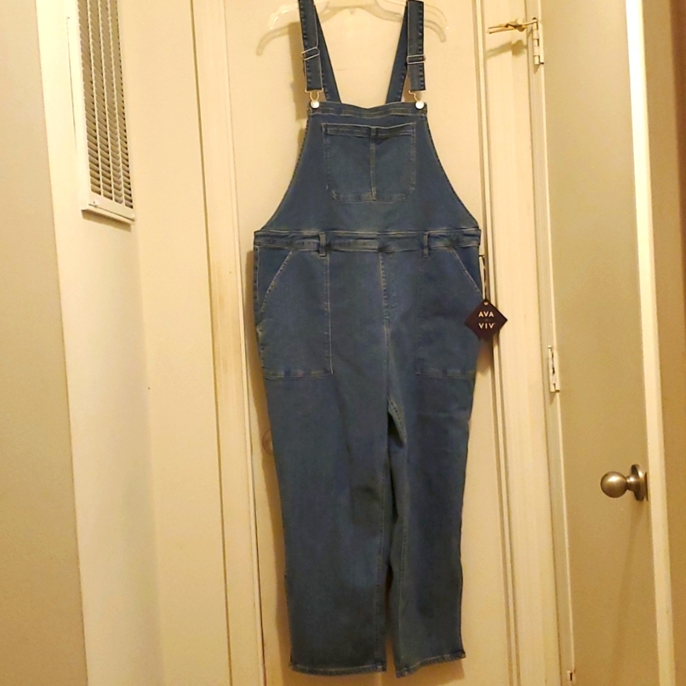 Ava&Viv plus size denim overalls